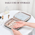 Large Travel Zippered Jewelry Organizer Case