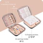 Large Travel Zippered Jewelry Organizer Case