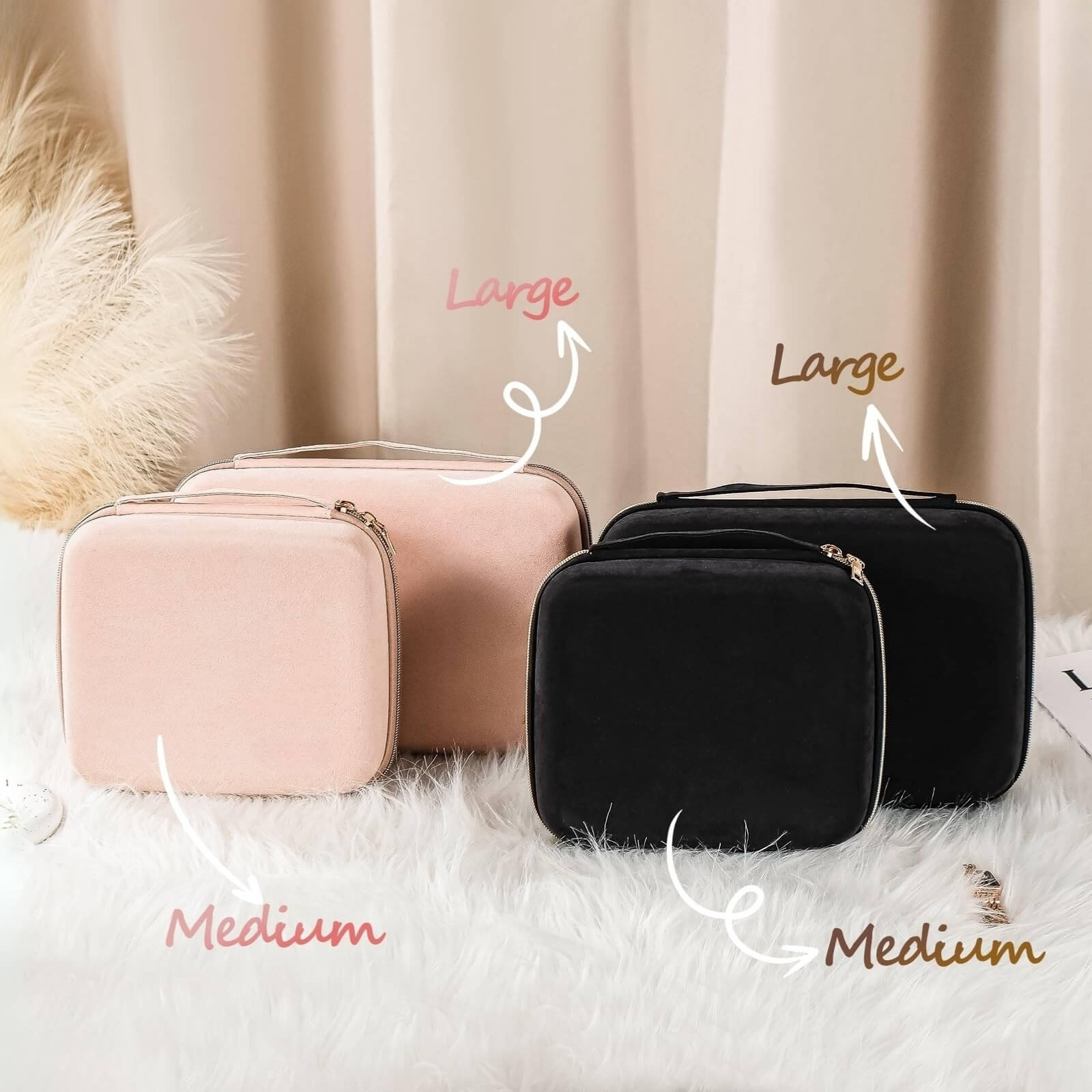 Large Travel Zippered Jewelry Organizer Case