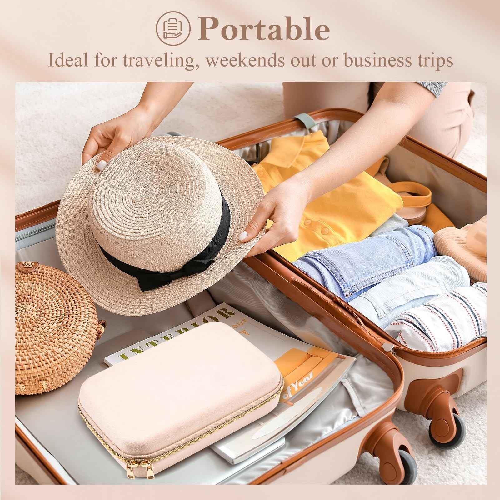Large Travel Zippered Jewelry Organizer Case