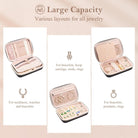 Large Travel Zippered Jewelry Organizer Case