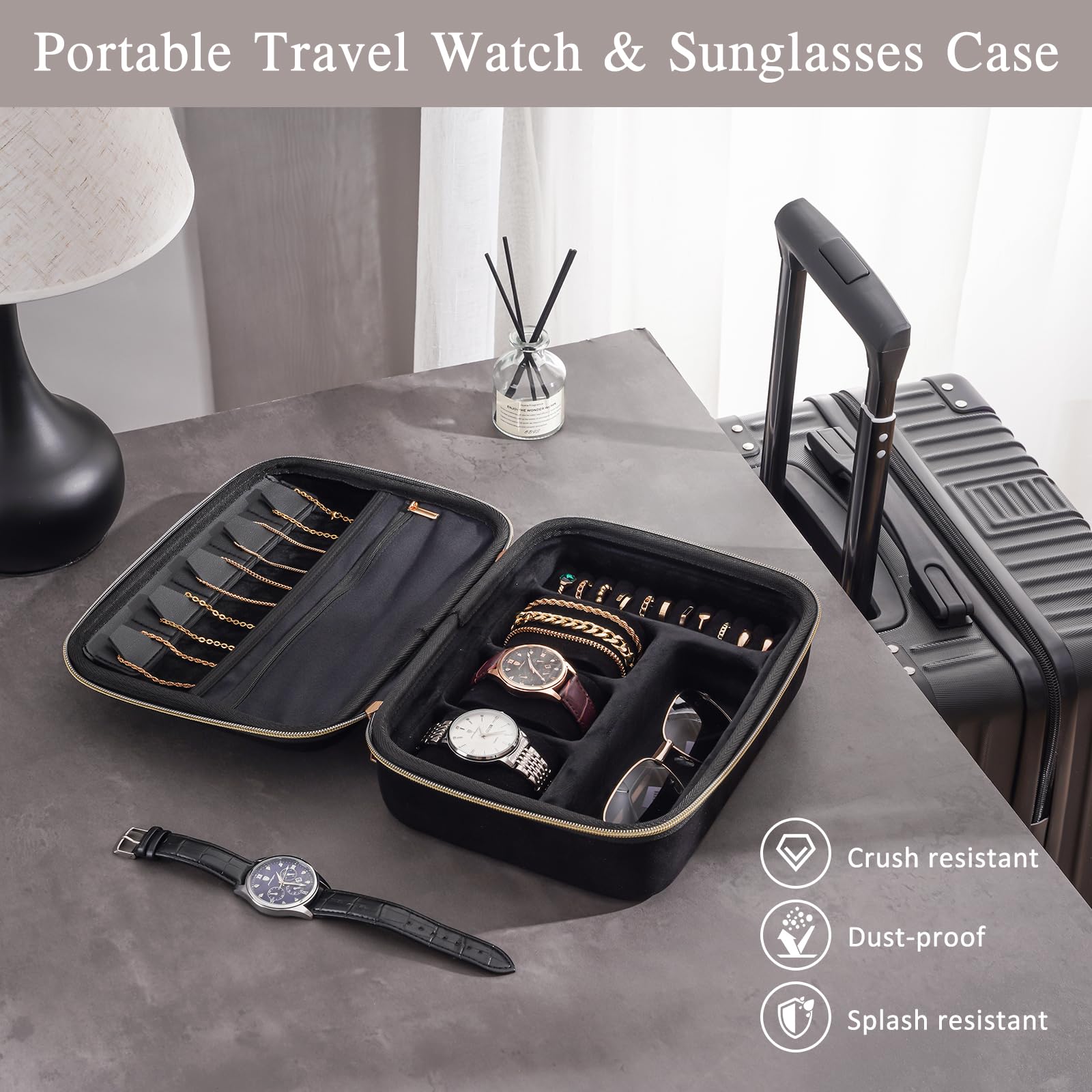 EVA Hard Shell Travel Watch Sunglasses Jewelry Storage Case
