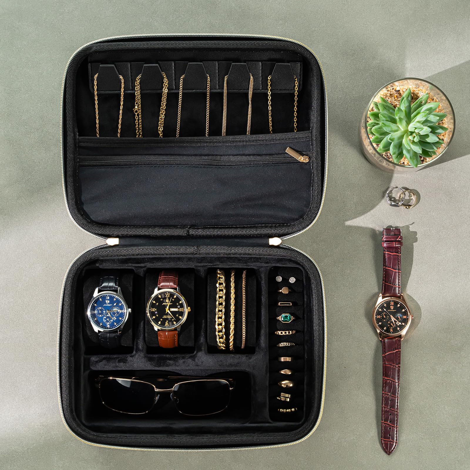 EVA Hard Shell Travel Watch Sunglasses Jewelry Storage Case