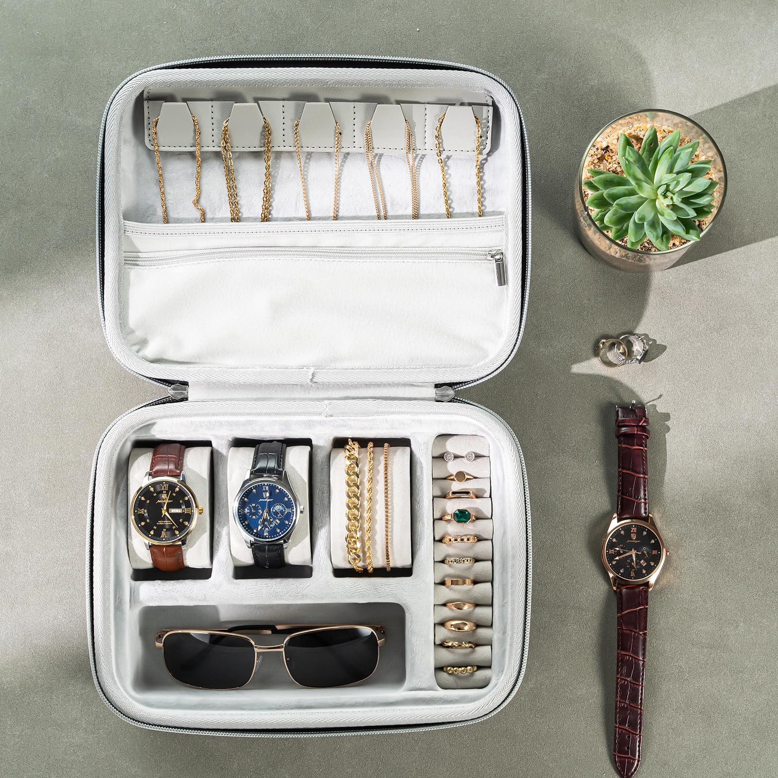 EVA Hard Shell Travel Watch Sunglasses Jewelry Storage Case