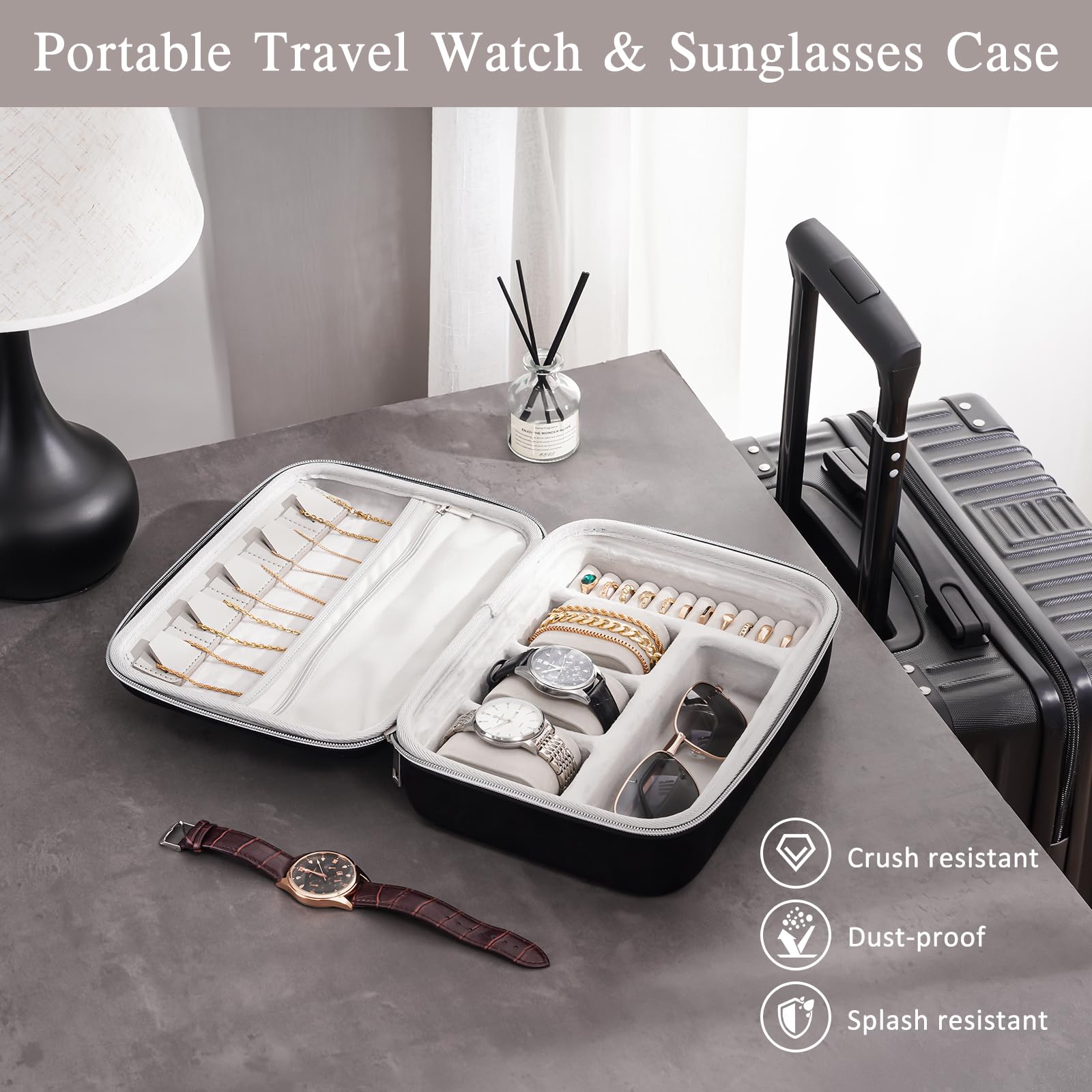 EVA Hard Shell Travel Watch Sunglasses Jewelry Storage Case