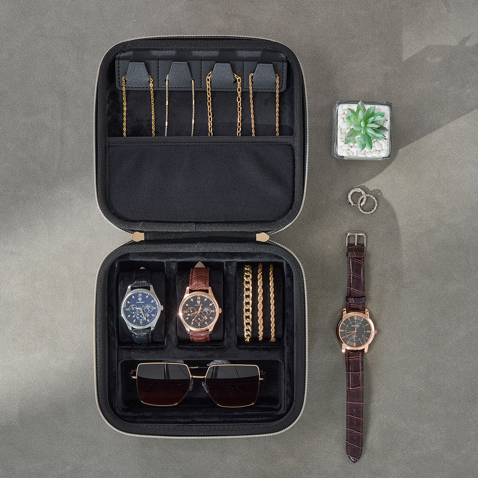 EVA Hard Shell Travel Watch Sunglasses Jewelry Storage Case