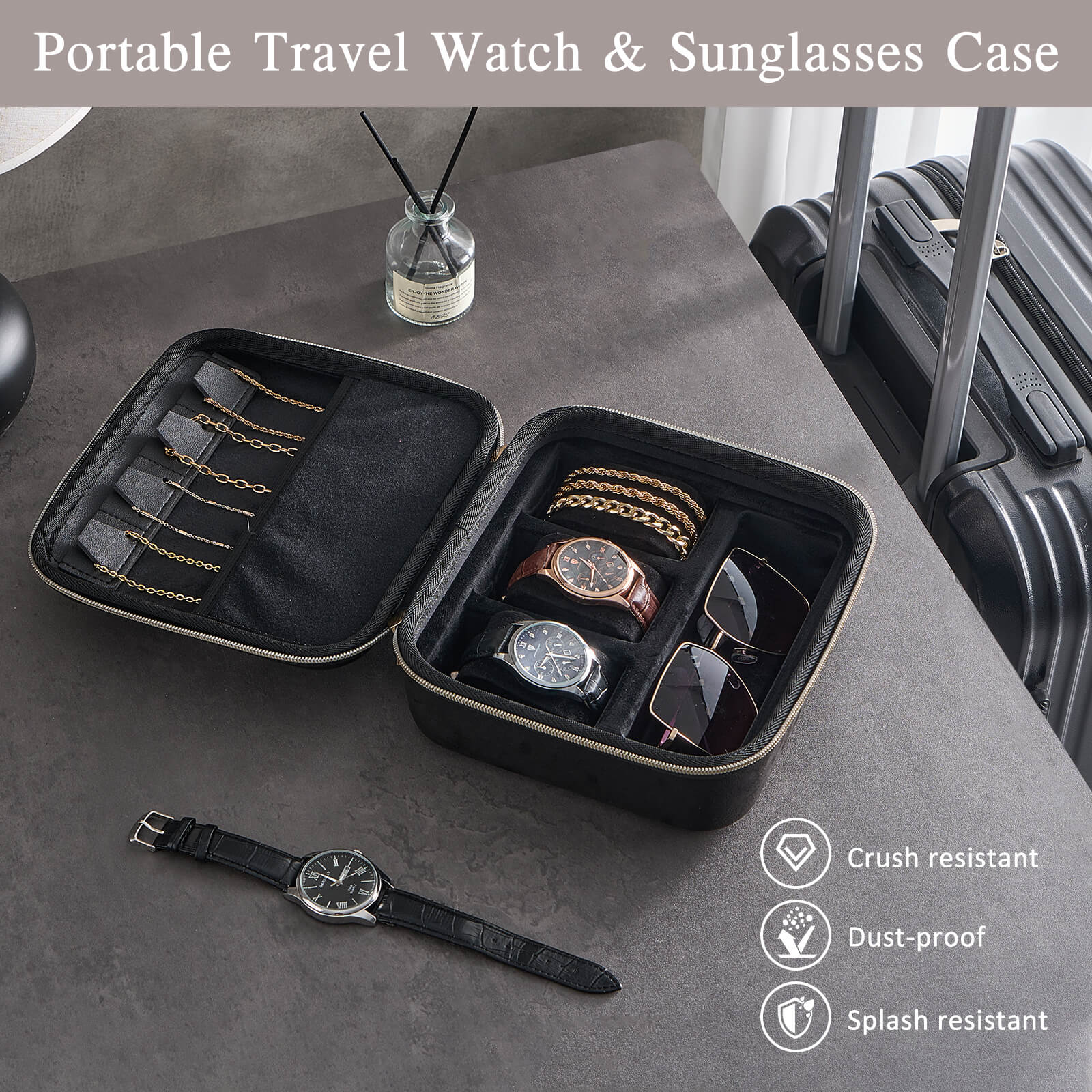 EVA Hard Shell Travel Watch Sunglasses Jewelry Storage Case