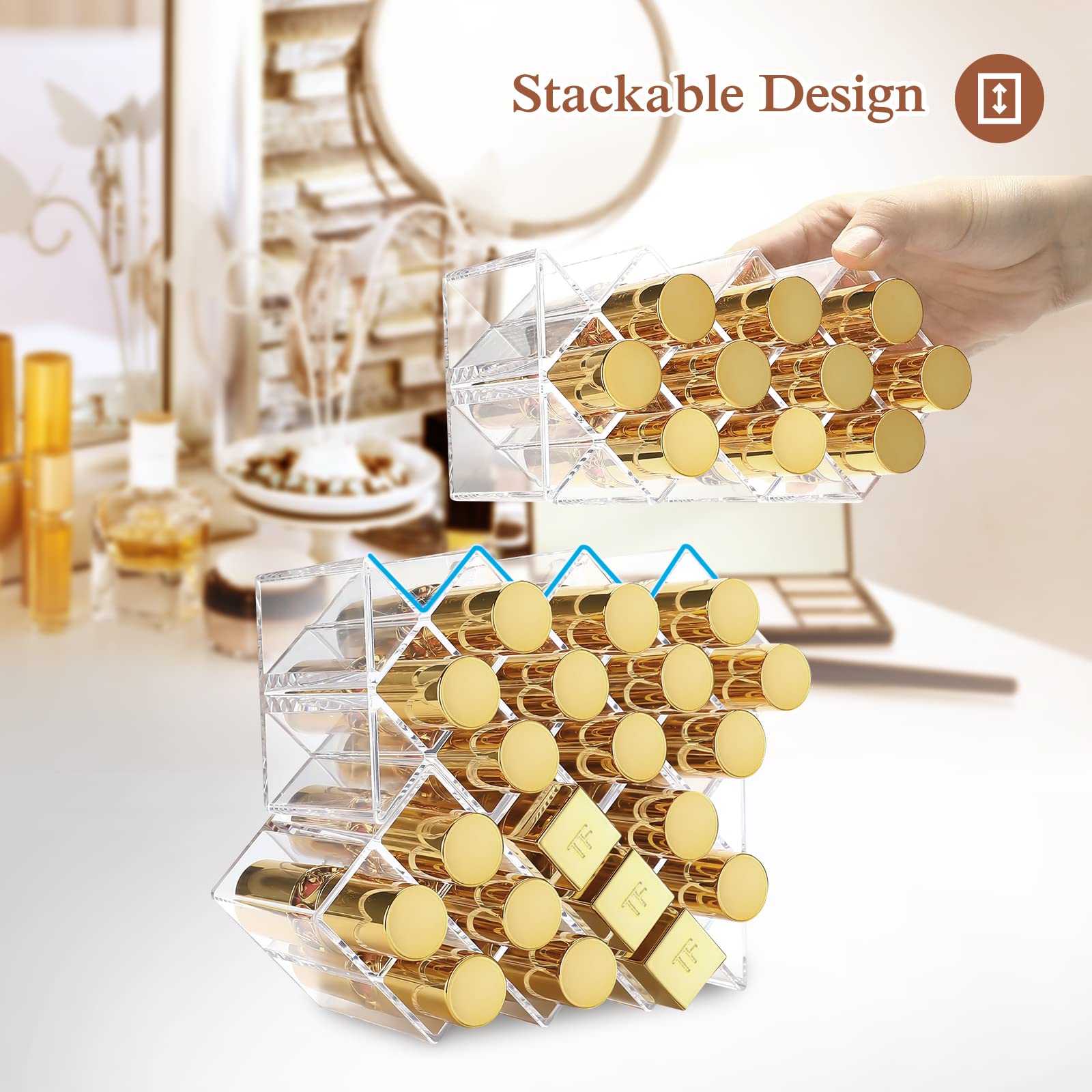 Acrylic Stackable Fish Shape Lipsticks Display Stand