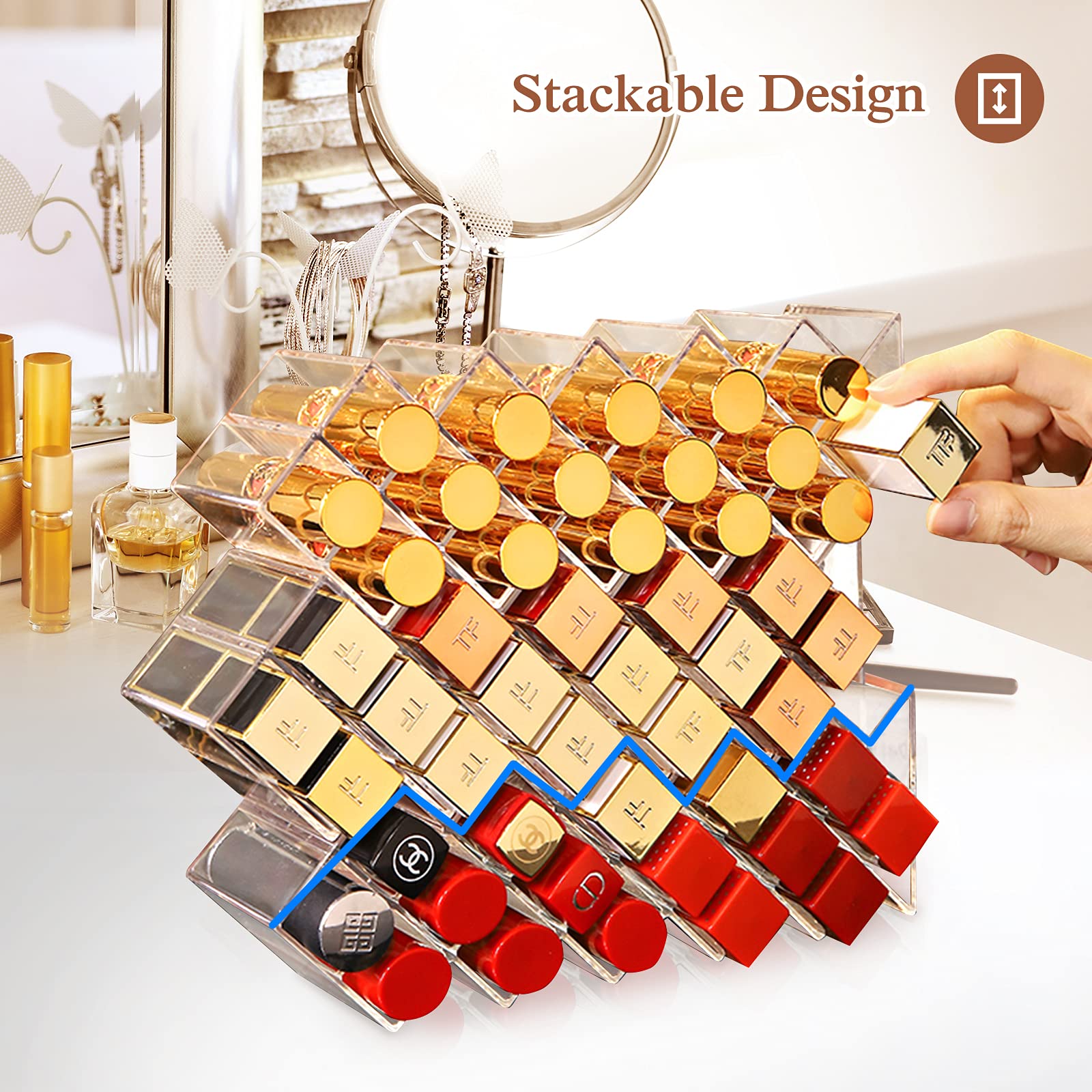 Acrylic Stackable Fish Shape Lipsticks Display Stand