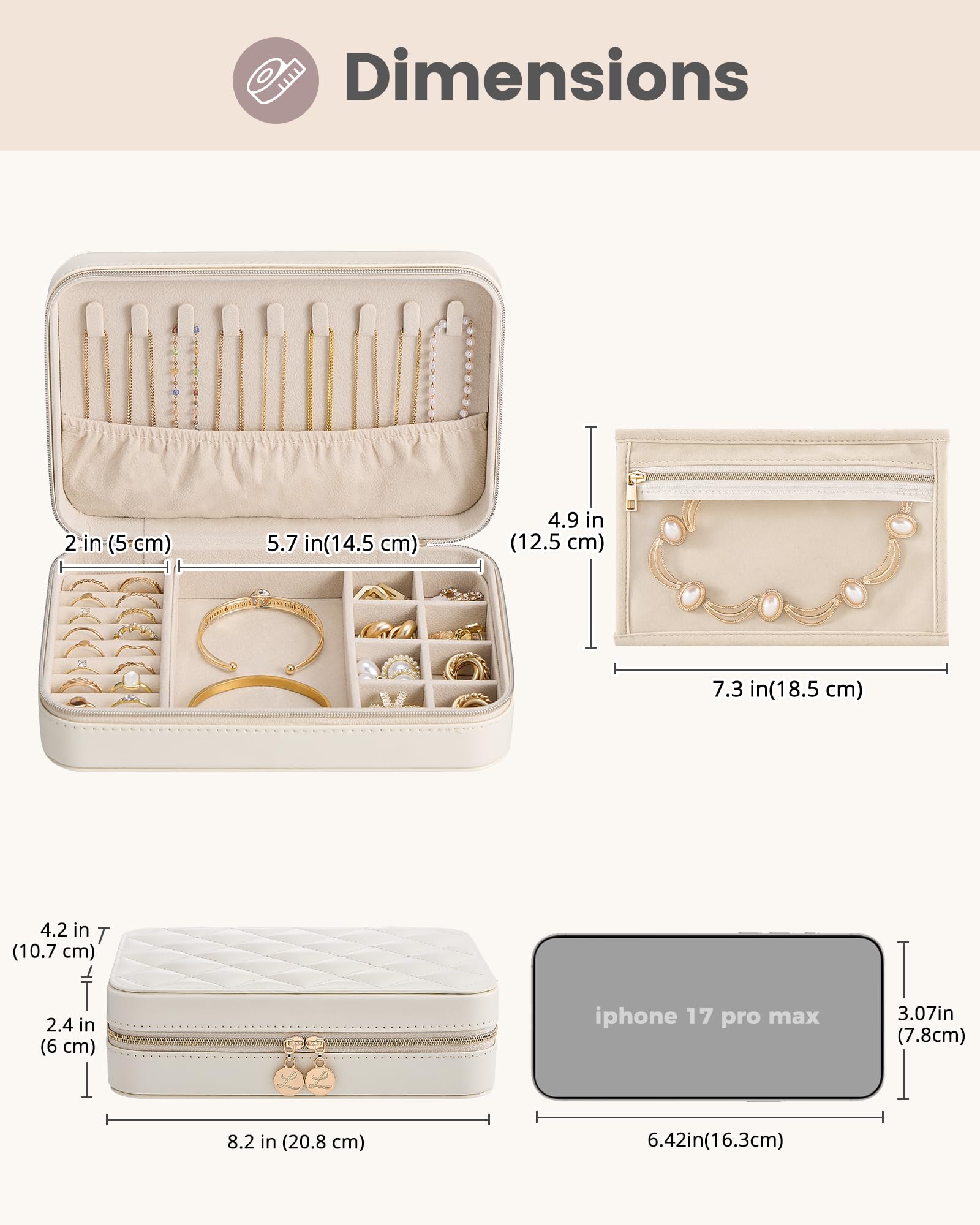 Travel Portable Jewelry Case with Storage Bag