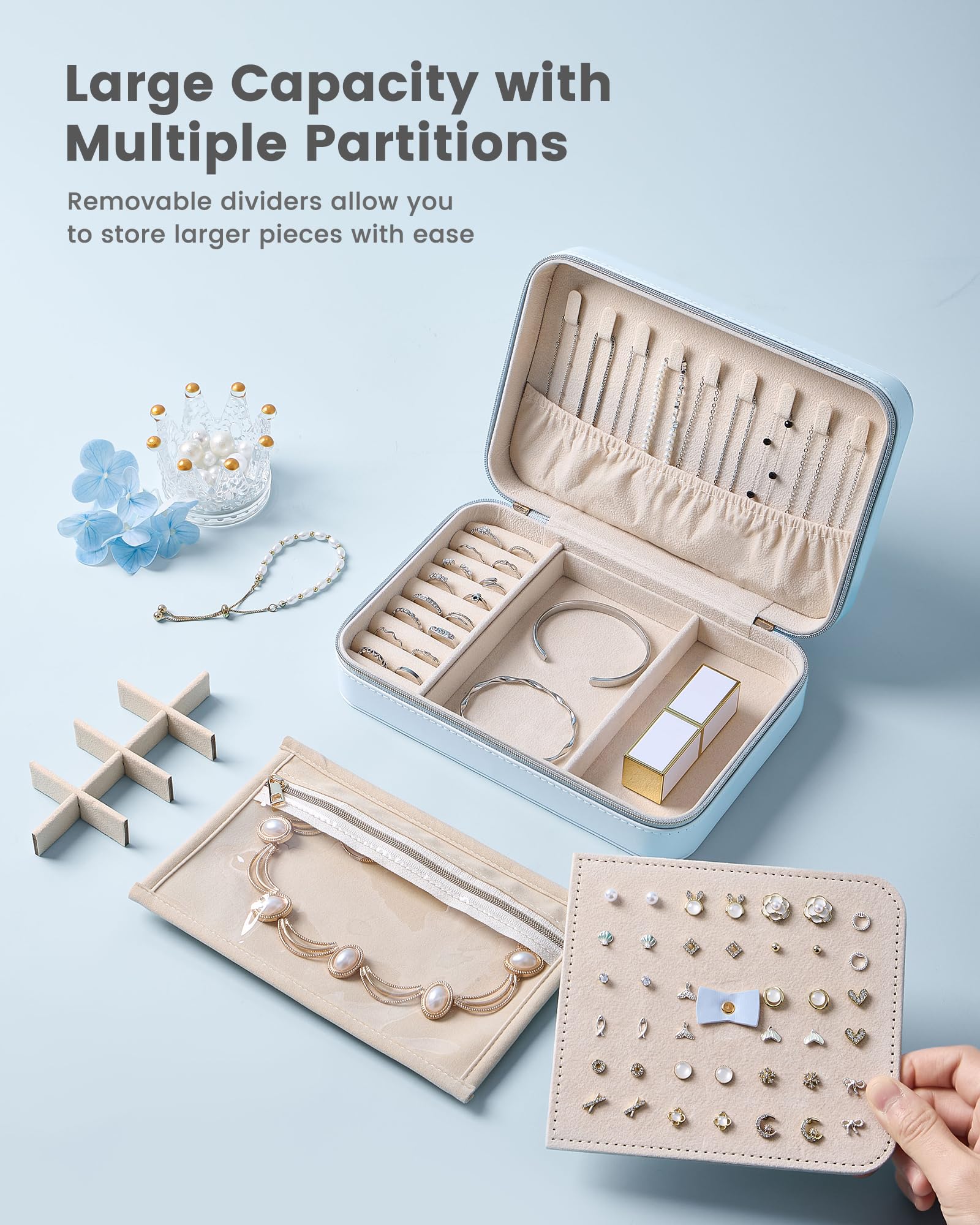 Travel Portable Jewelry Case with Storage Bag