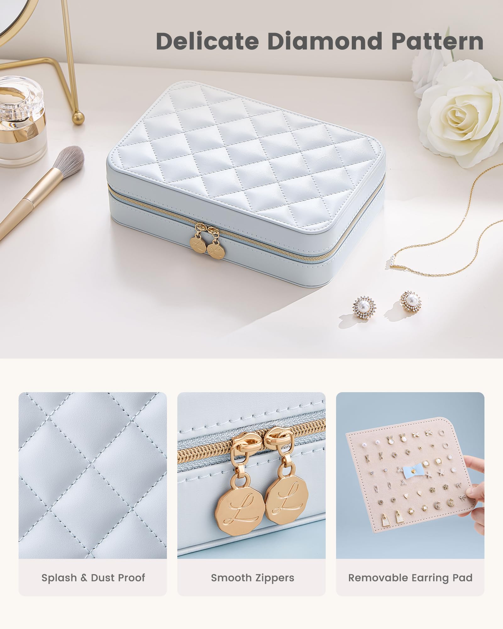 Travel Portable Jewelry Case with Storage Bag