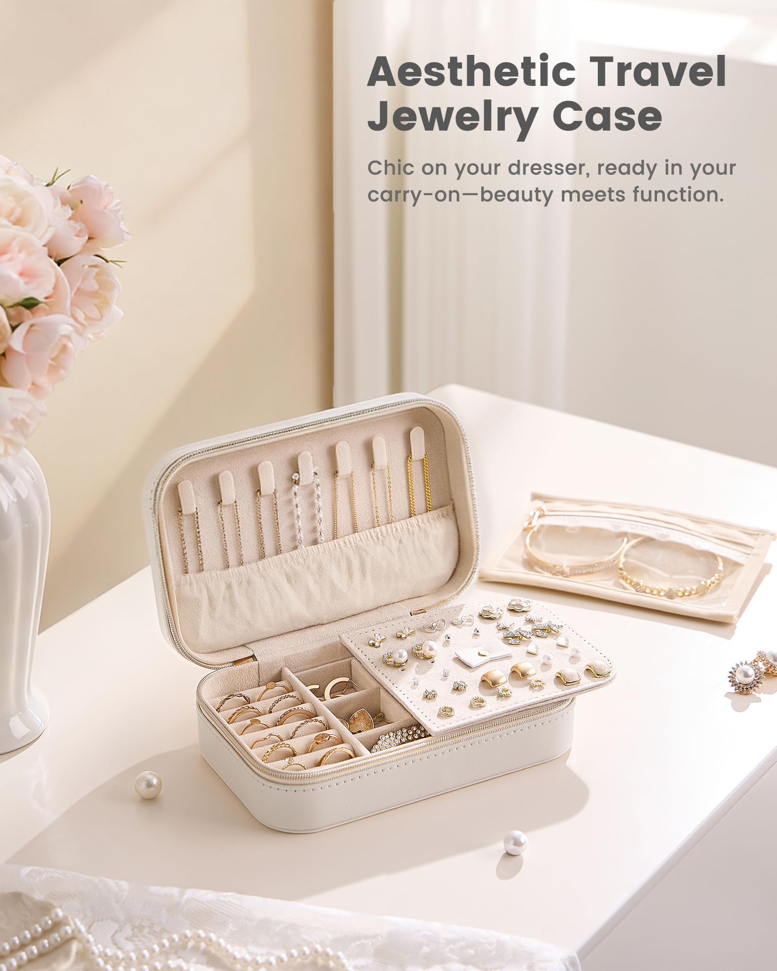Travel Portable Jewelry Case with Storage Bag