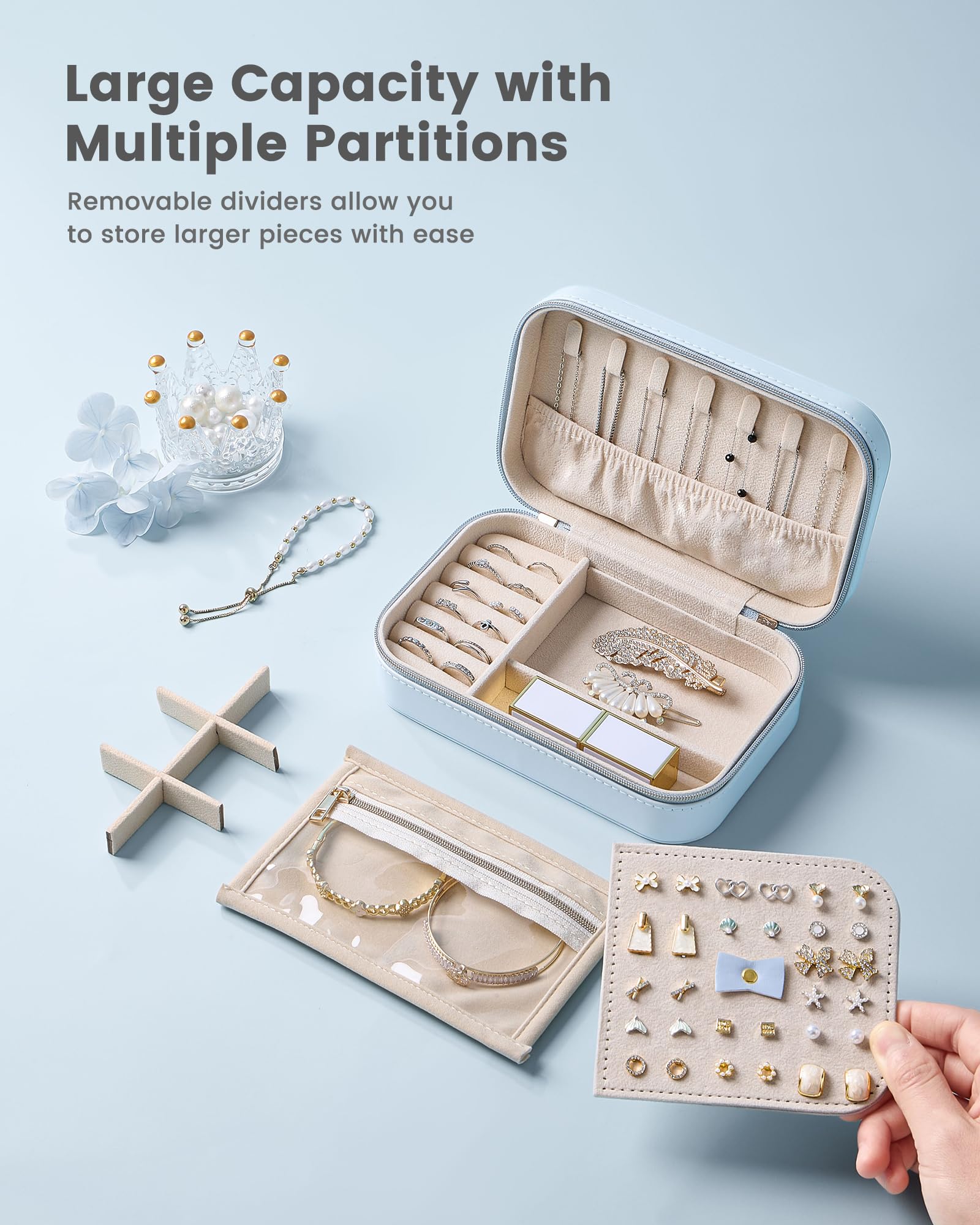 Travel Portable Jewelry Case with Storage Bag