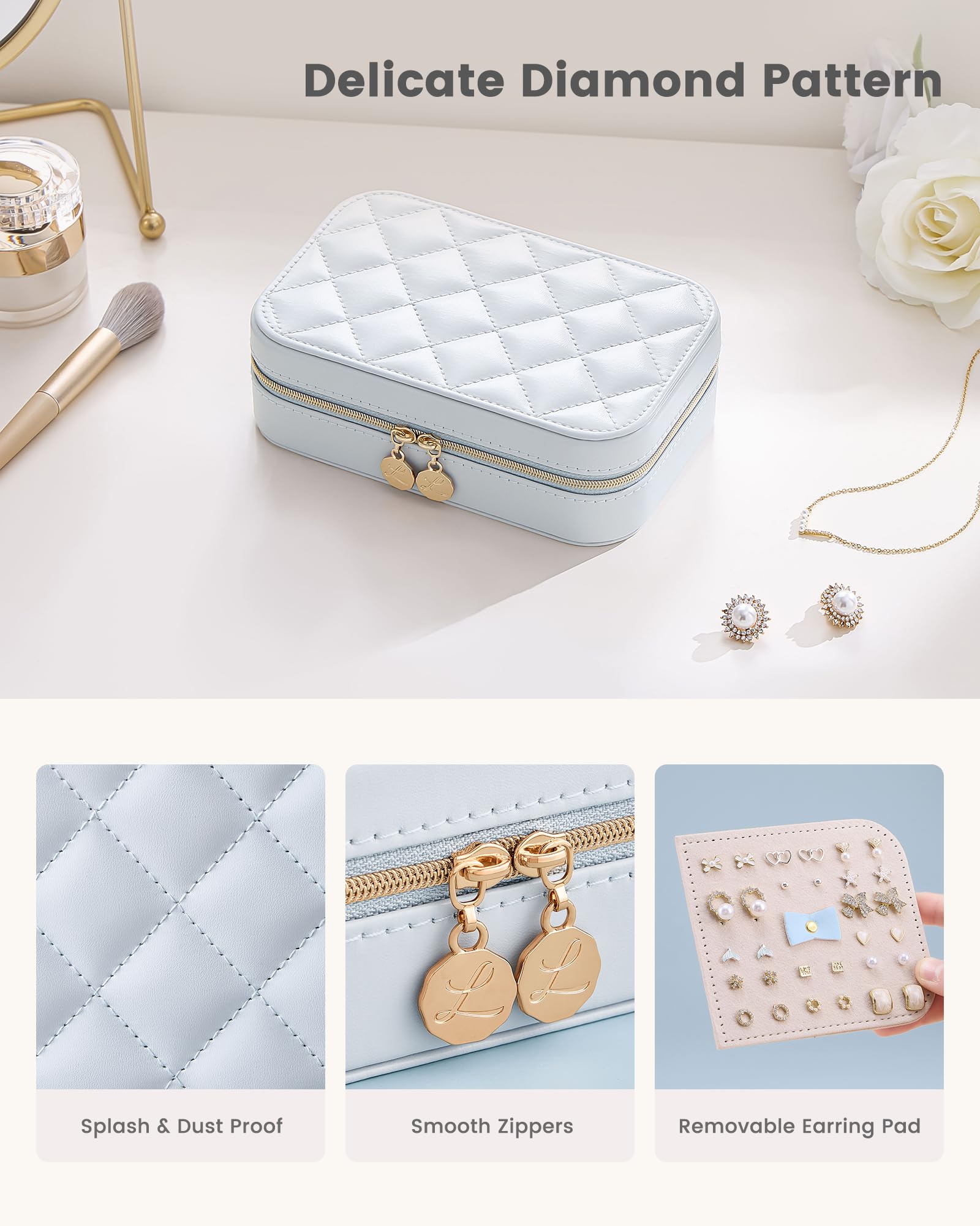 Travel Portable Jewelry Case with Storage Bag