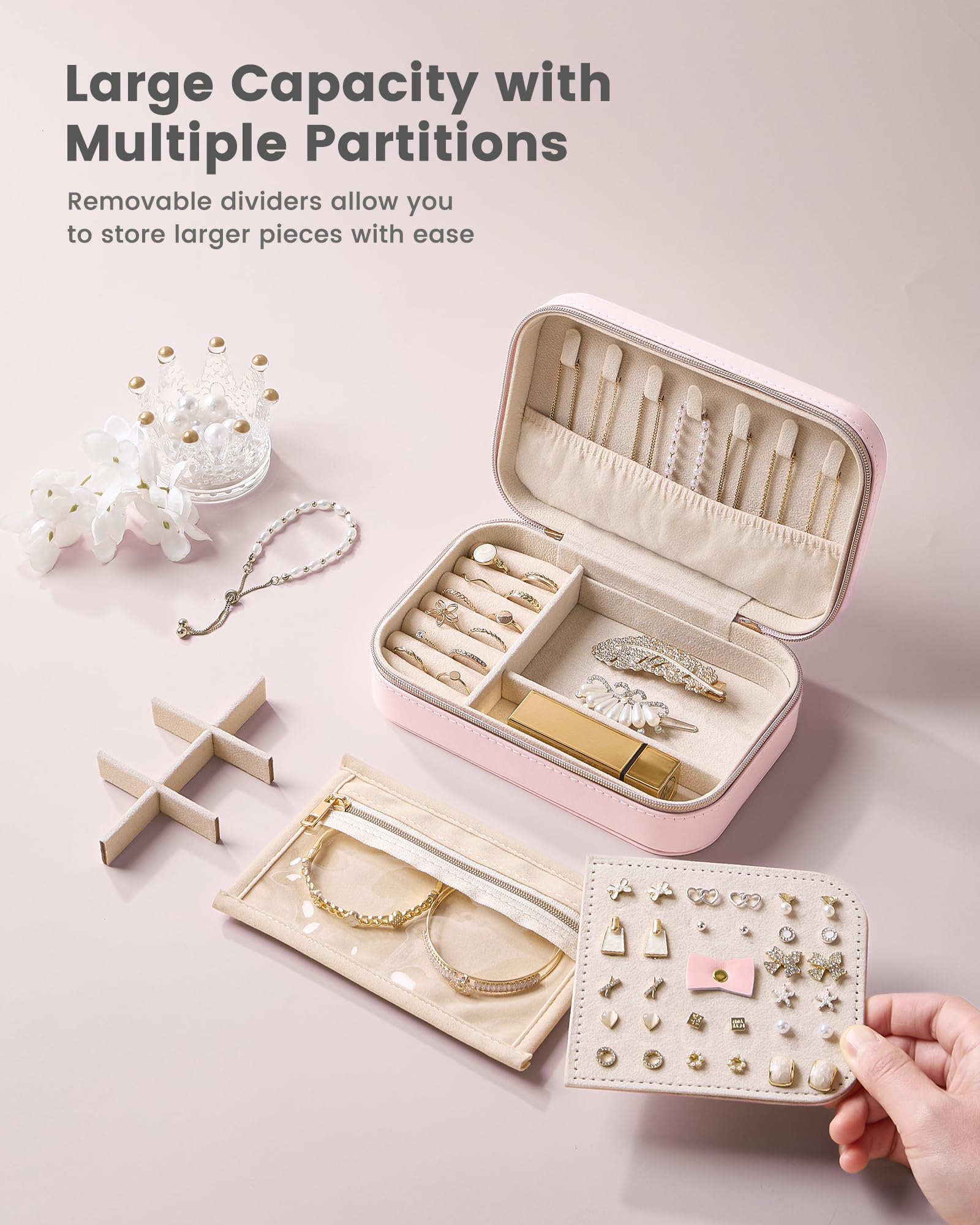 Travel Portable Jewelry Case with Storage Bag