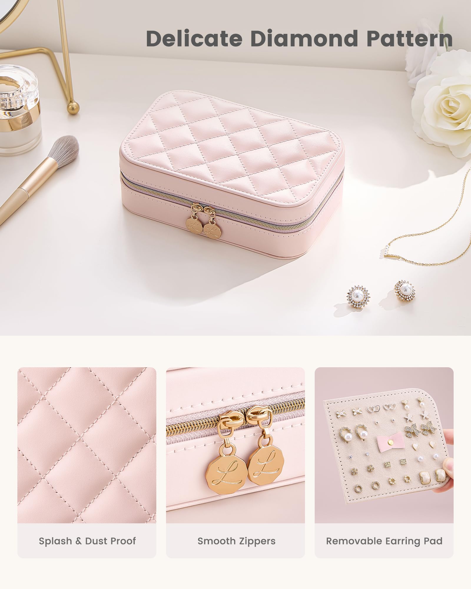 Travel Portable Jewelry Case with Storage Bag