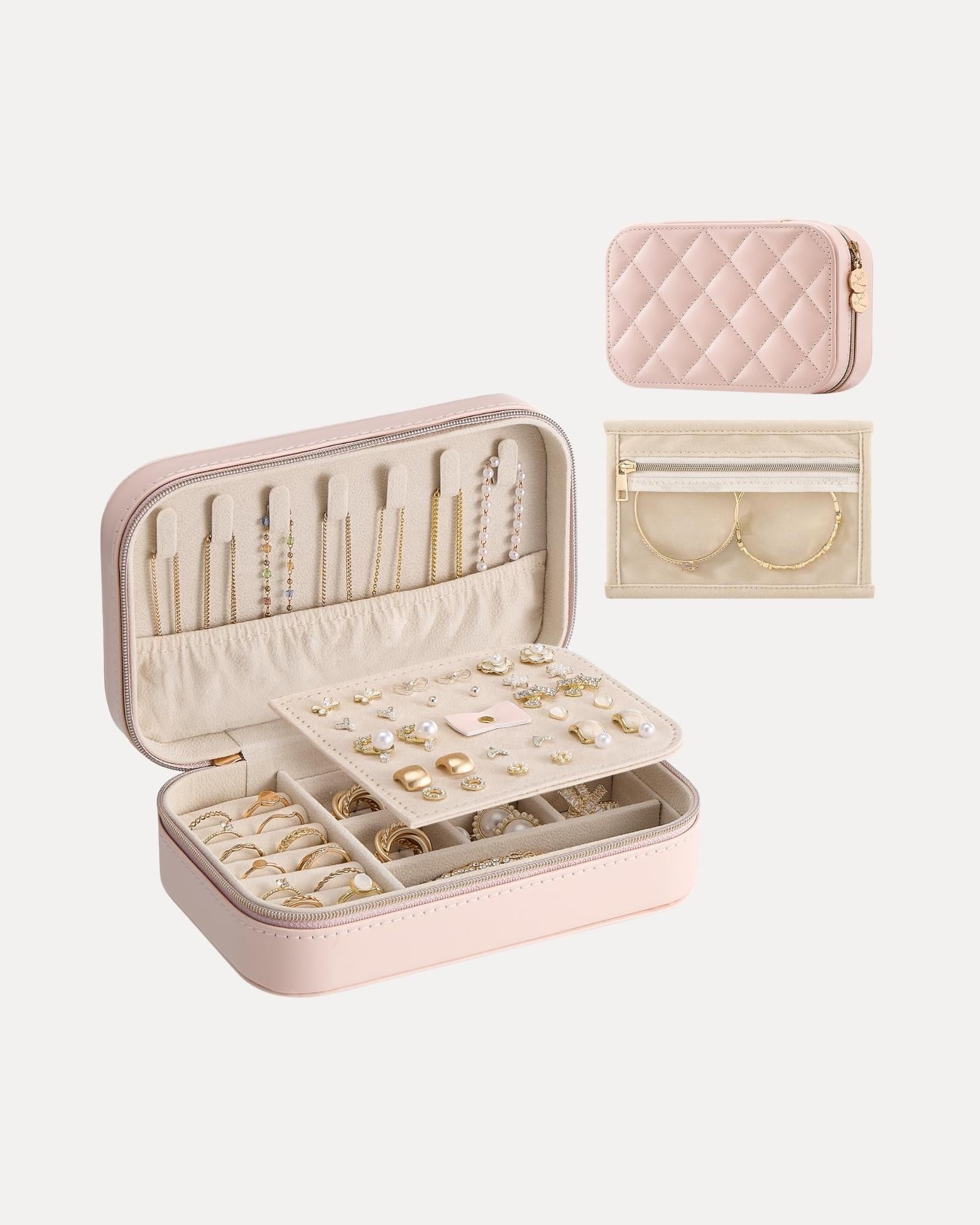 Travel Portable Jewelry Case with Storage Bag