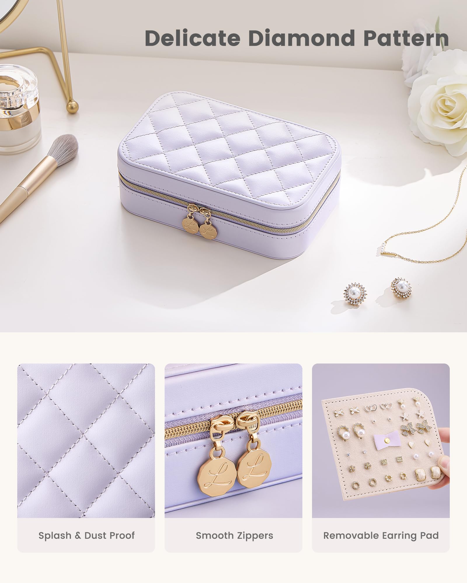 Travel Portable Jewelry Case with Storage Bag