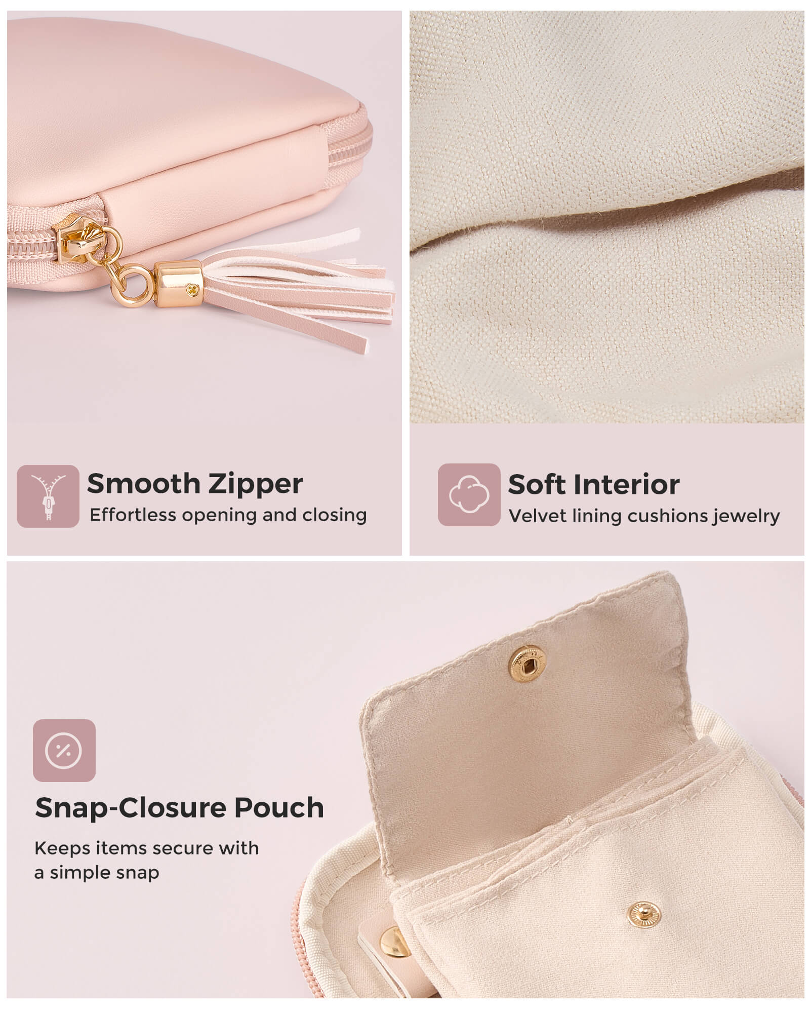 Elegant Travel Jewelry Organizer Pouch with Detachable Compartments