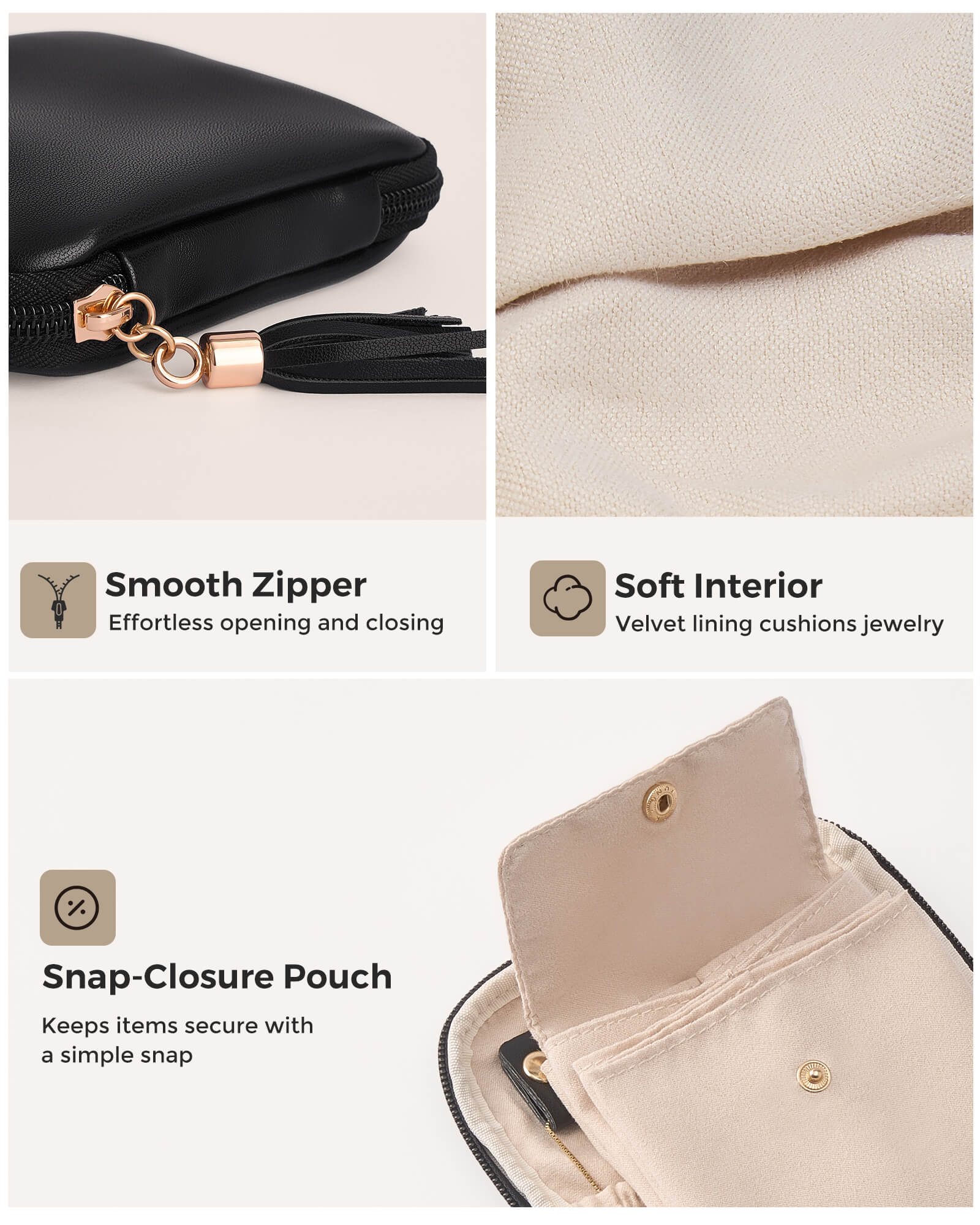 Elegant Travel Jewelry Organizer Pouch with Detachable Compartments