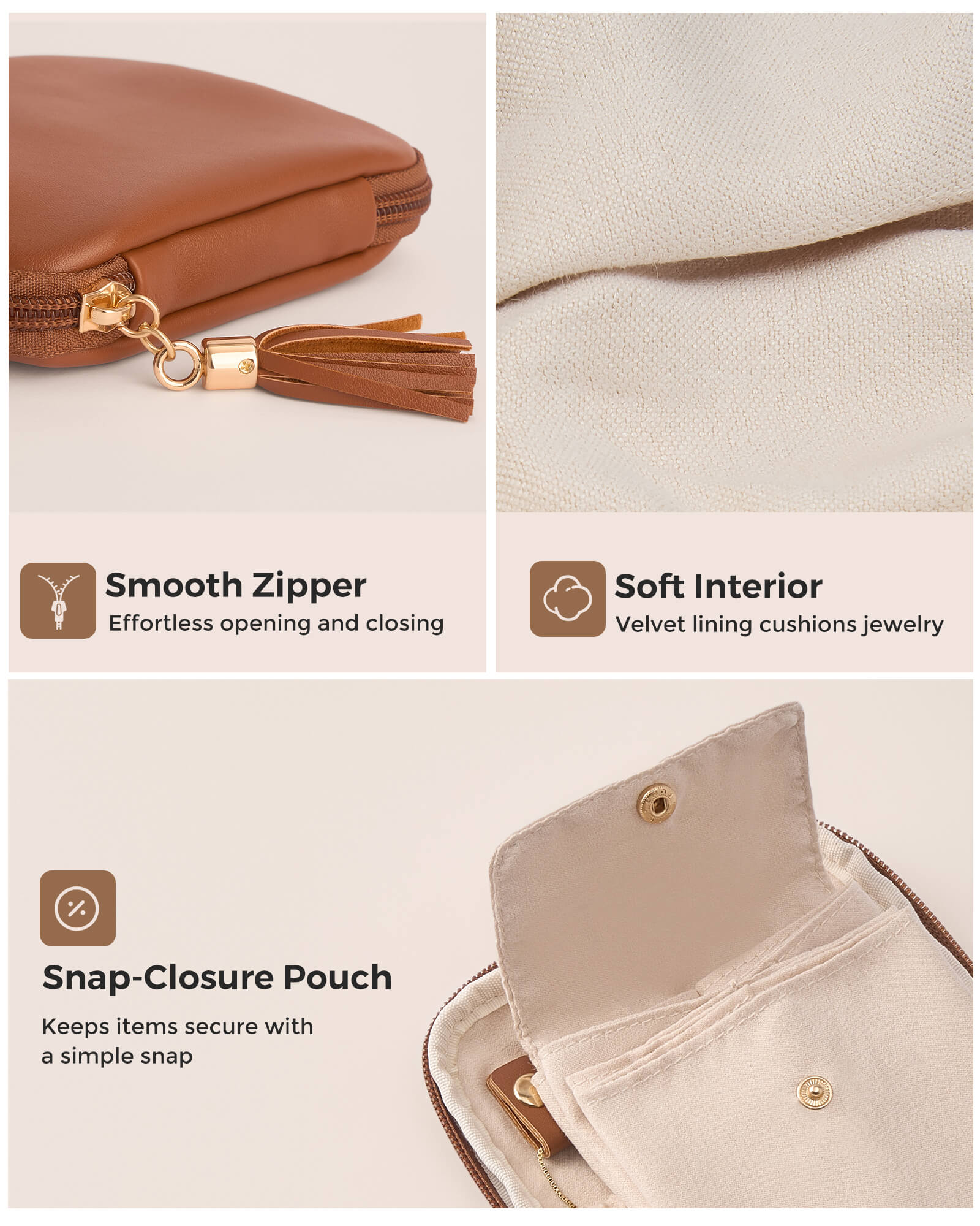 Elegant Travel Jewelry Organizer Pouch with Detachable Compartments
