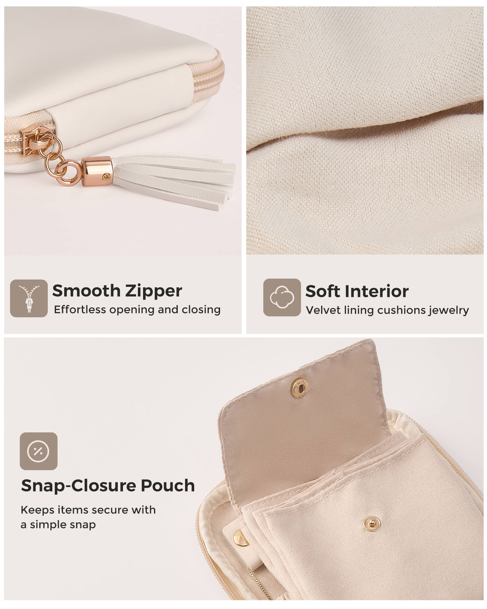 Elegant Travel Jewelry Organizer Pouch with Detachable Compartments