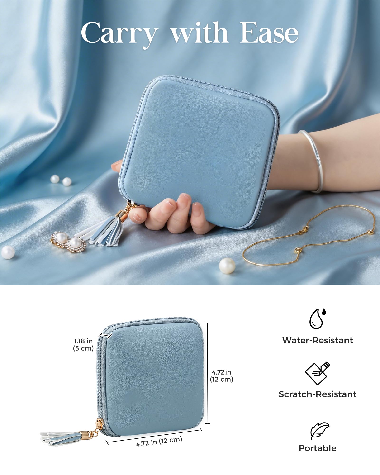 Elegant Travel Jewelry Organizer Pouch with Detachable Compartments