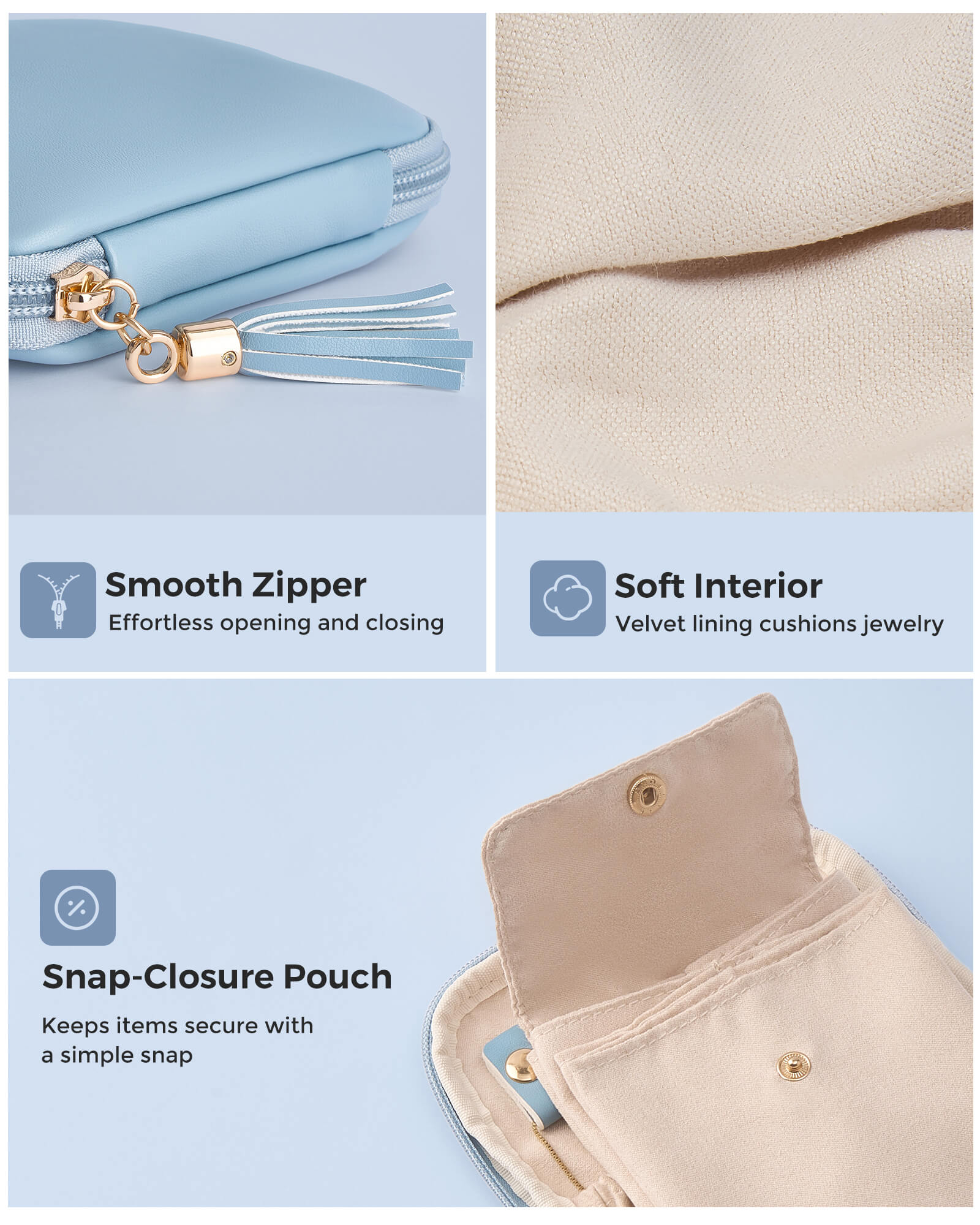 Elegant Travel Jewelry Organizer Pouch with Detachable Compartments