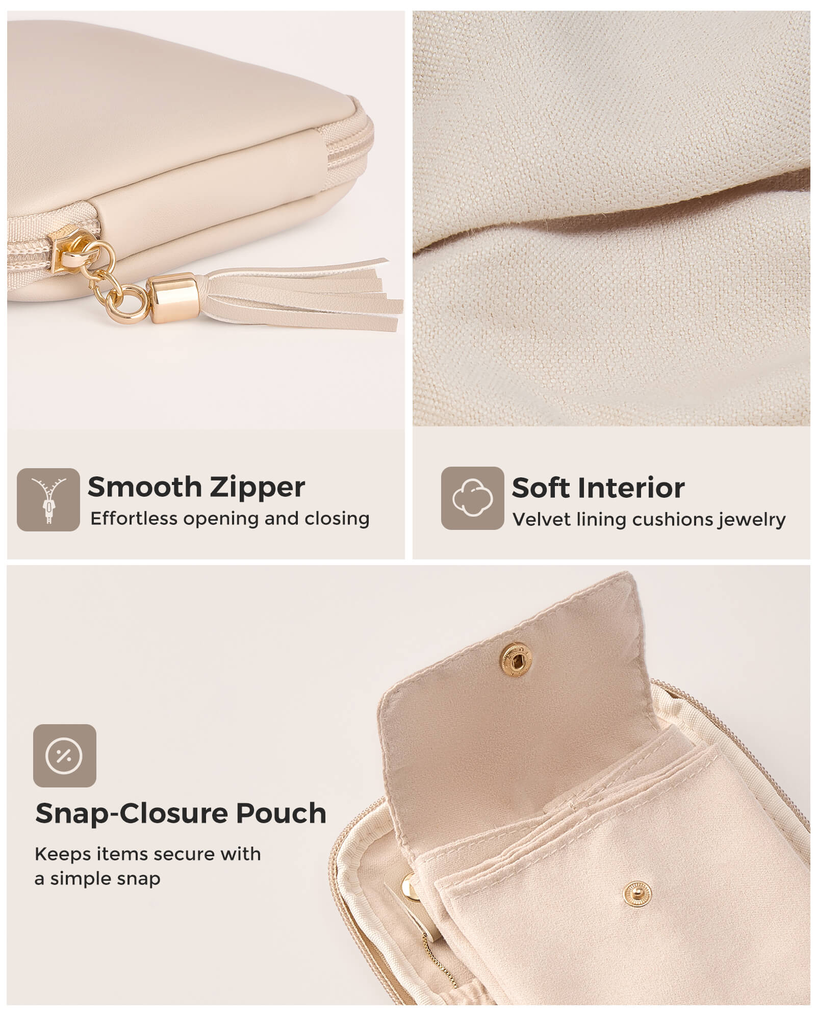 Elegant Travel Jewelry Organizer Pouch with Detachable Compartments