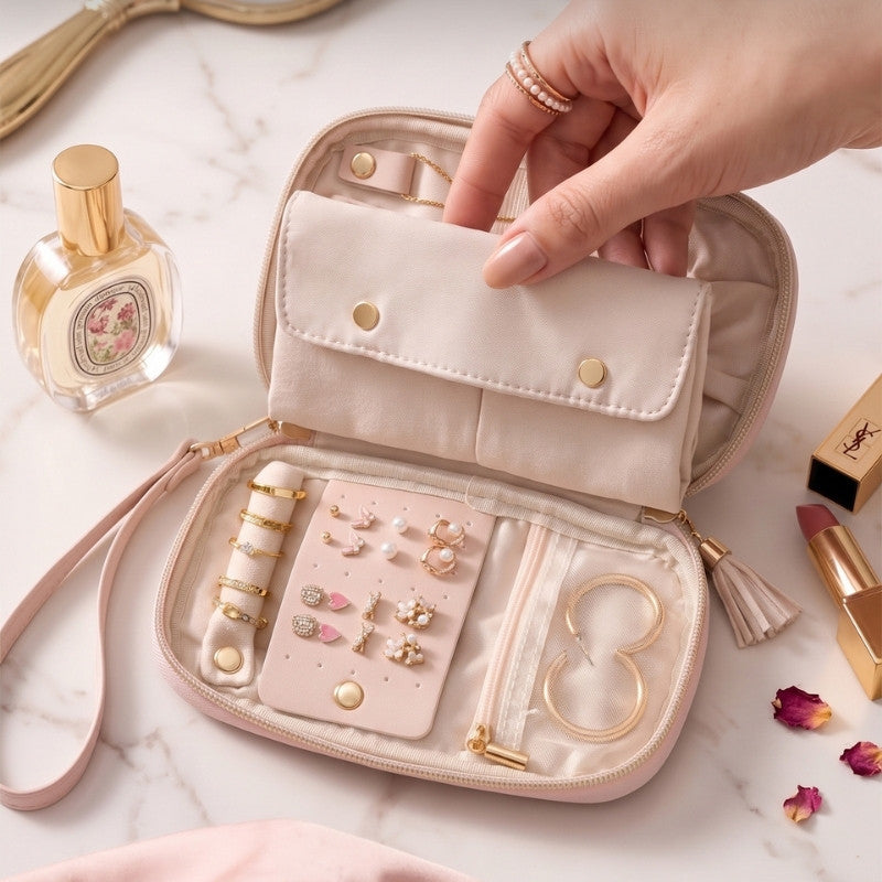 Ultra-Slim Soft Travel Jewelry Organizer Case