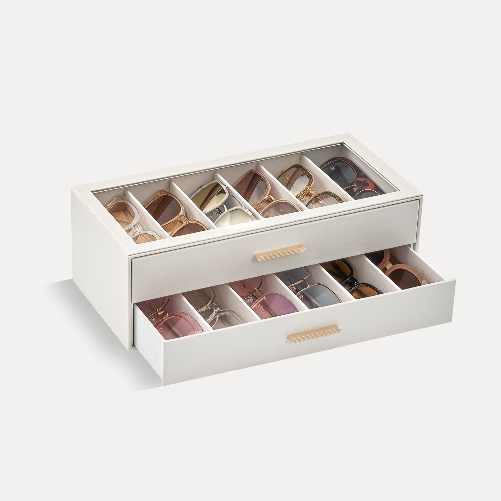 Glasses & Sunglasses Organizer Box with Clear Glass Lid