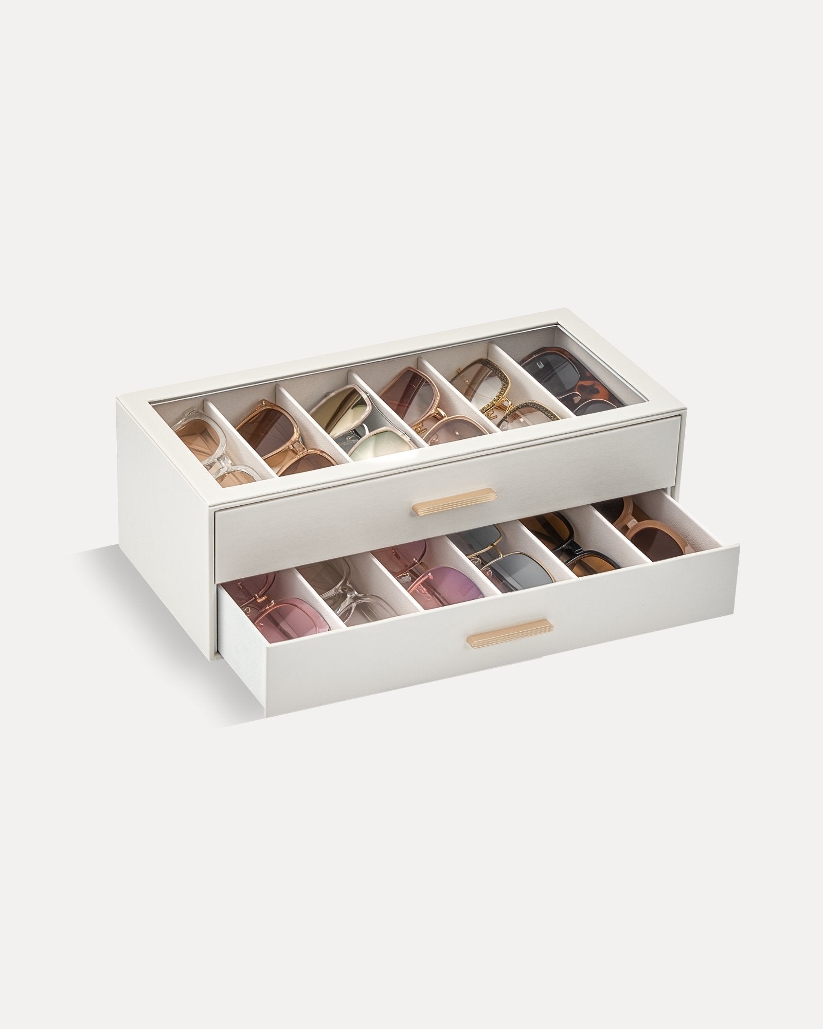 Glasses & Sunglasses Organizer Box with Clear Glass Lid