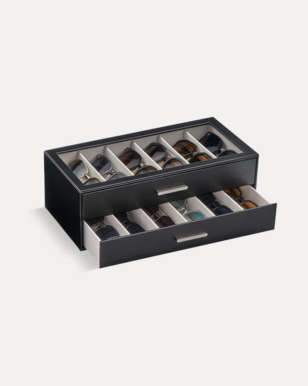 Glasses & Sunglasses Organizer Box with Clear Glass Lid