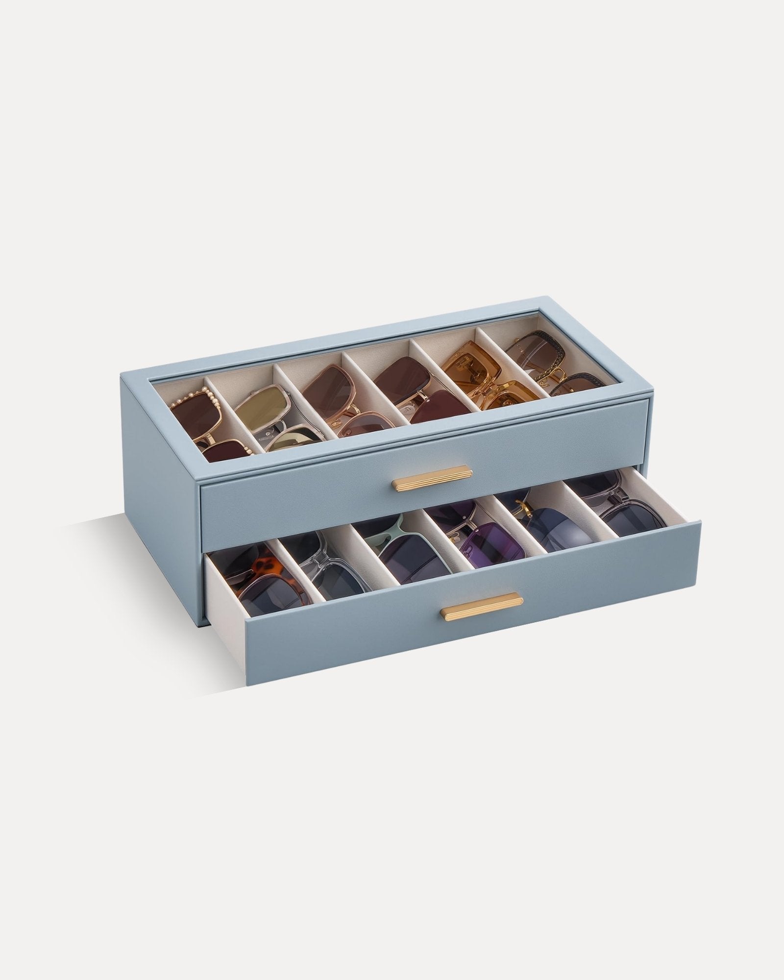 Glasses & Sunglasses Organizer Box with Clear Glass Lid
