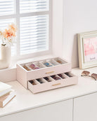 Glasses & Sunglasses Organizer Box with Clear Glass Lid