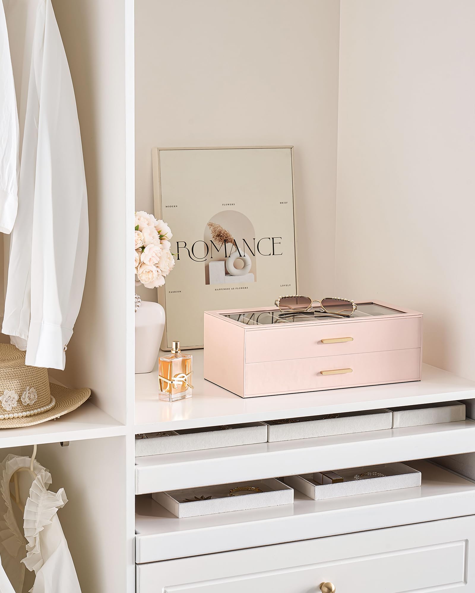 Glasses & Sunglasses Organizer Box with Clear Glass Lid