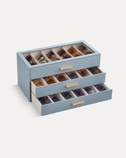 Glasses & Sunglasses Organizer Box with Clear Glass Lid