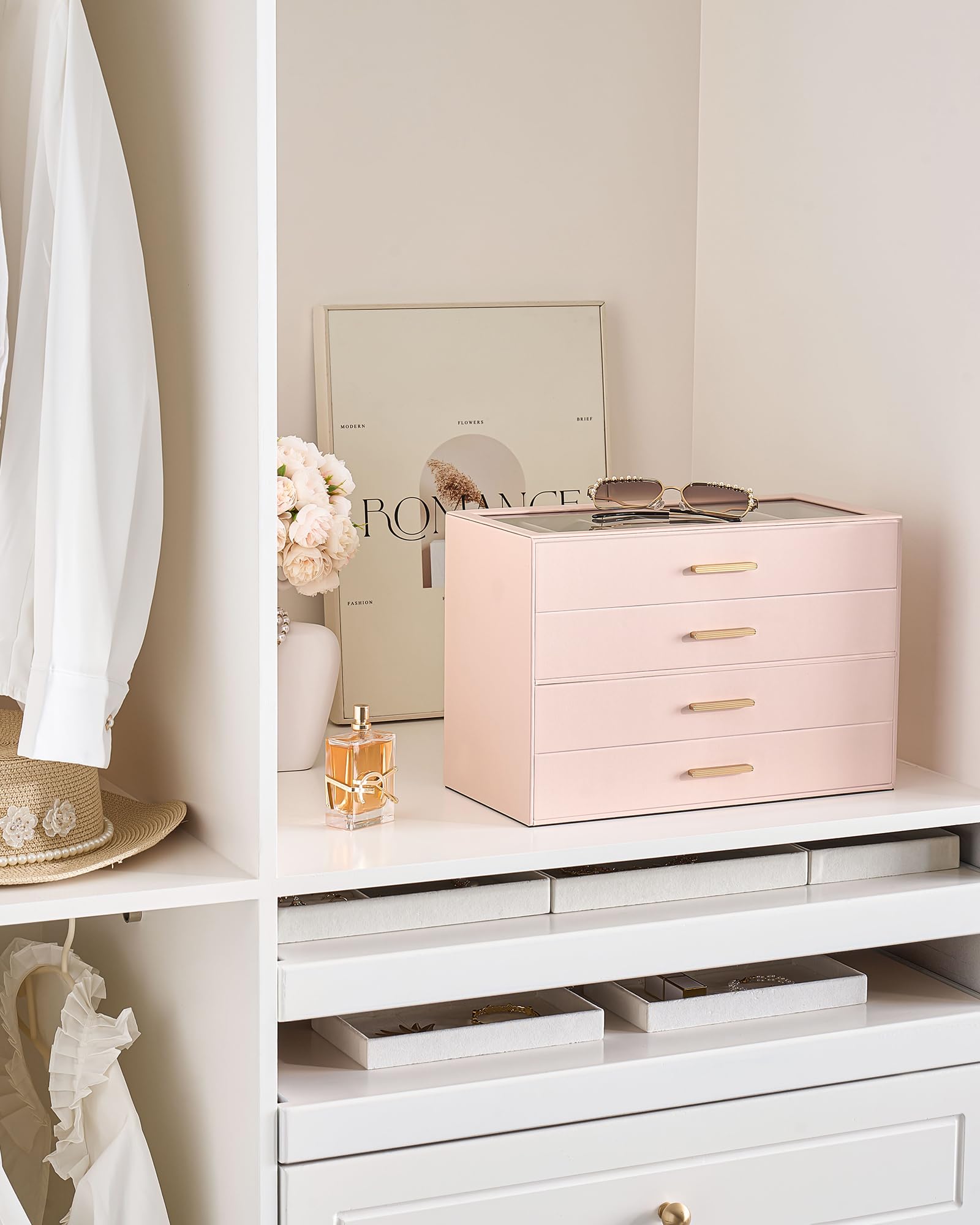 Glasses & Sunglasses Organizer Box with Clear Glass Lid