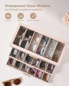 Glasses & Sunglasses Organizer Box with Clear Glass Lid