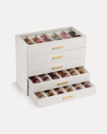 Glasses & Sunglasses Organizer Box with Clear Glass Lid
