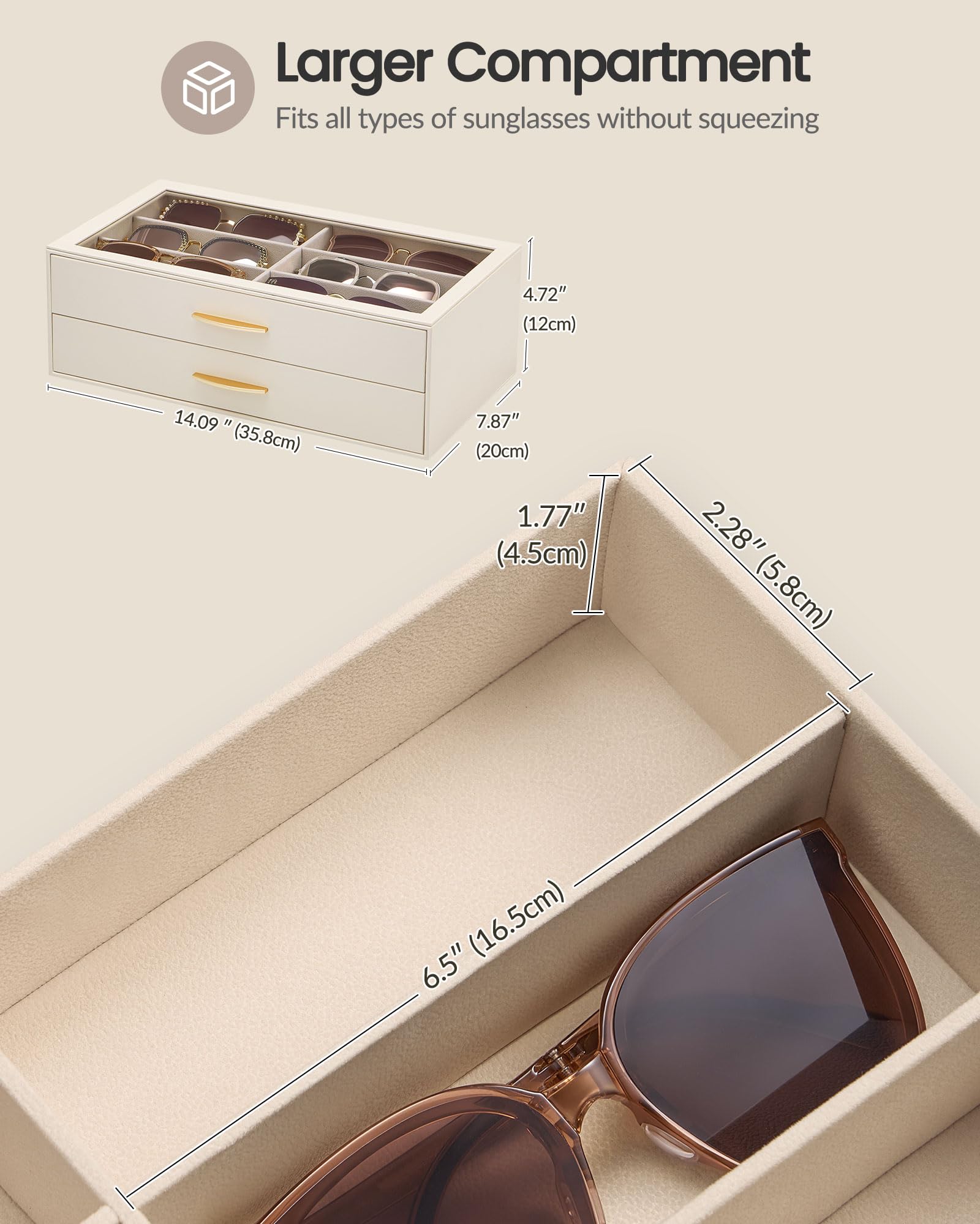 PU Eyewear Storage Box with Drawer