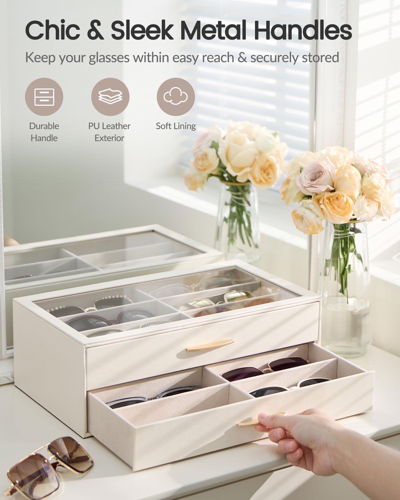 PU Eyewear Storage Box with Drawer
