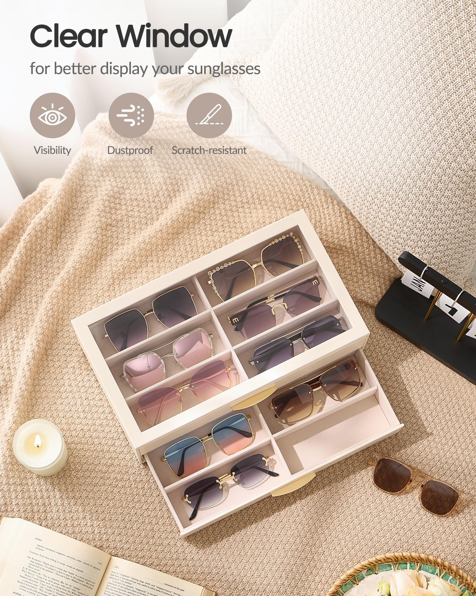 PU Eyewear Storage Box with Drawer