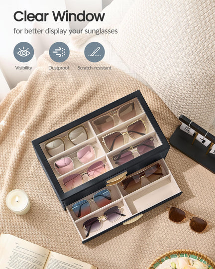 PU Eyewear Storage Box with Drawer