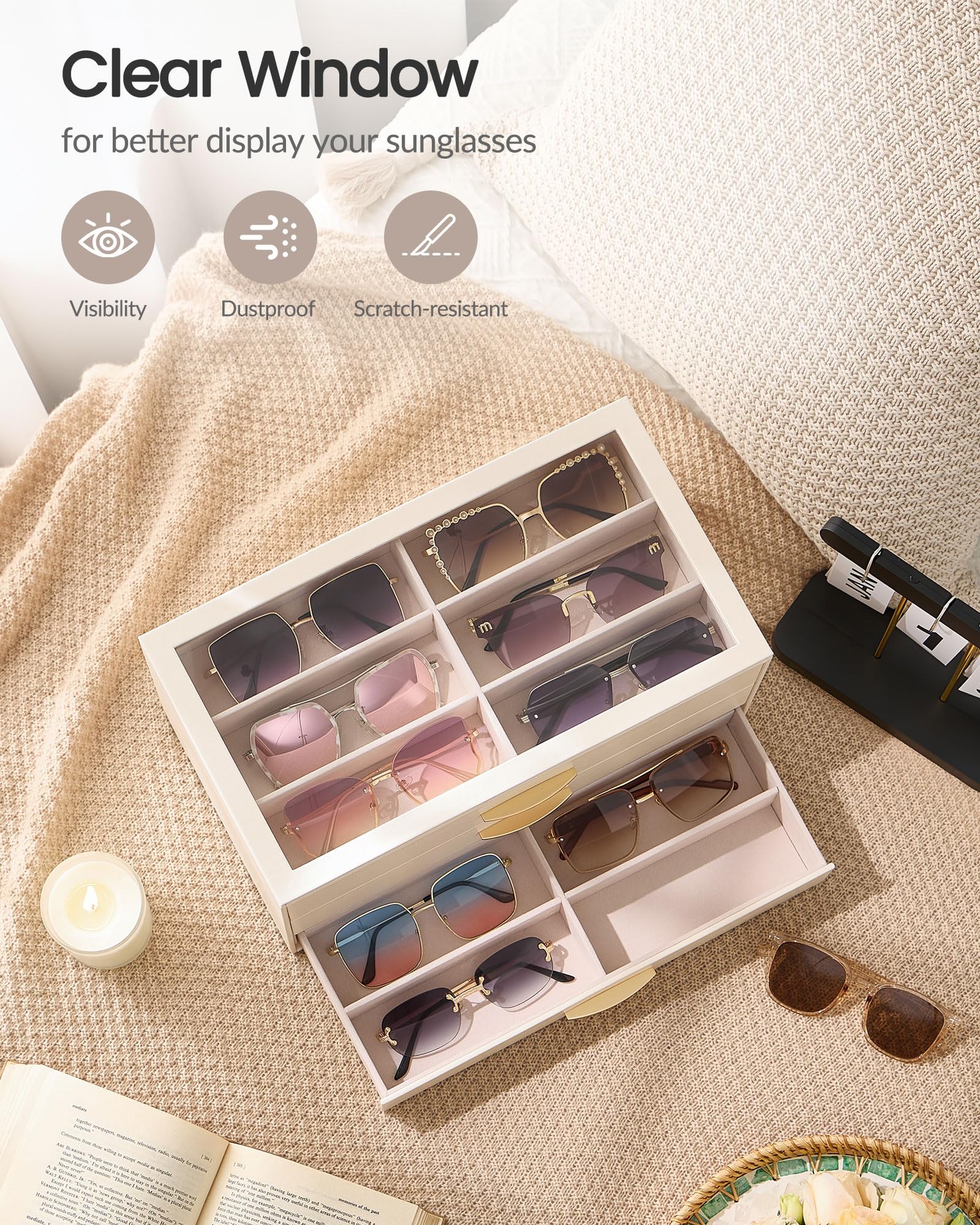 PU Eyewear Storage Box with Drawer