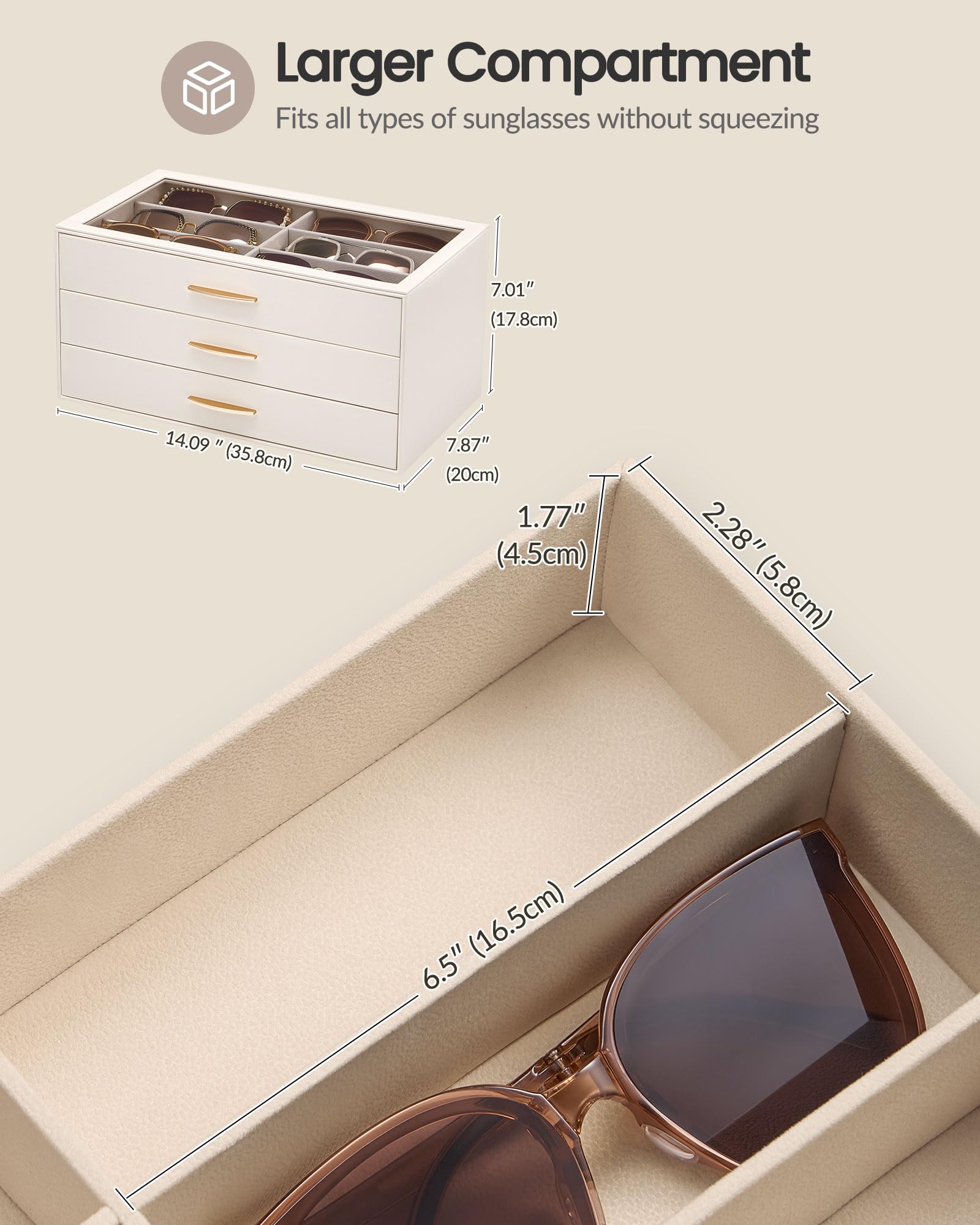 PU Eyewear Storage Box with Drawer