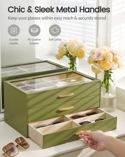 PU Eyewear Storage Box with Drawer