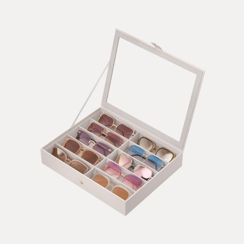 Sunglasses Organizer Box with Clear Lid (10/20 Slots Available)
