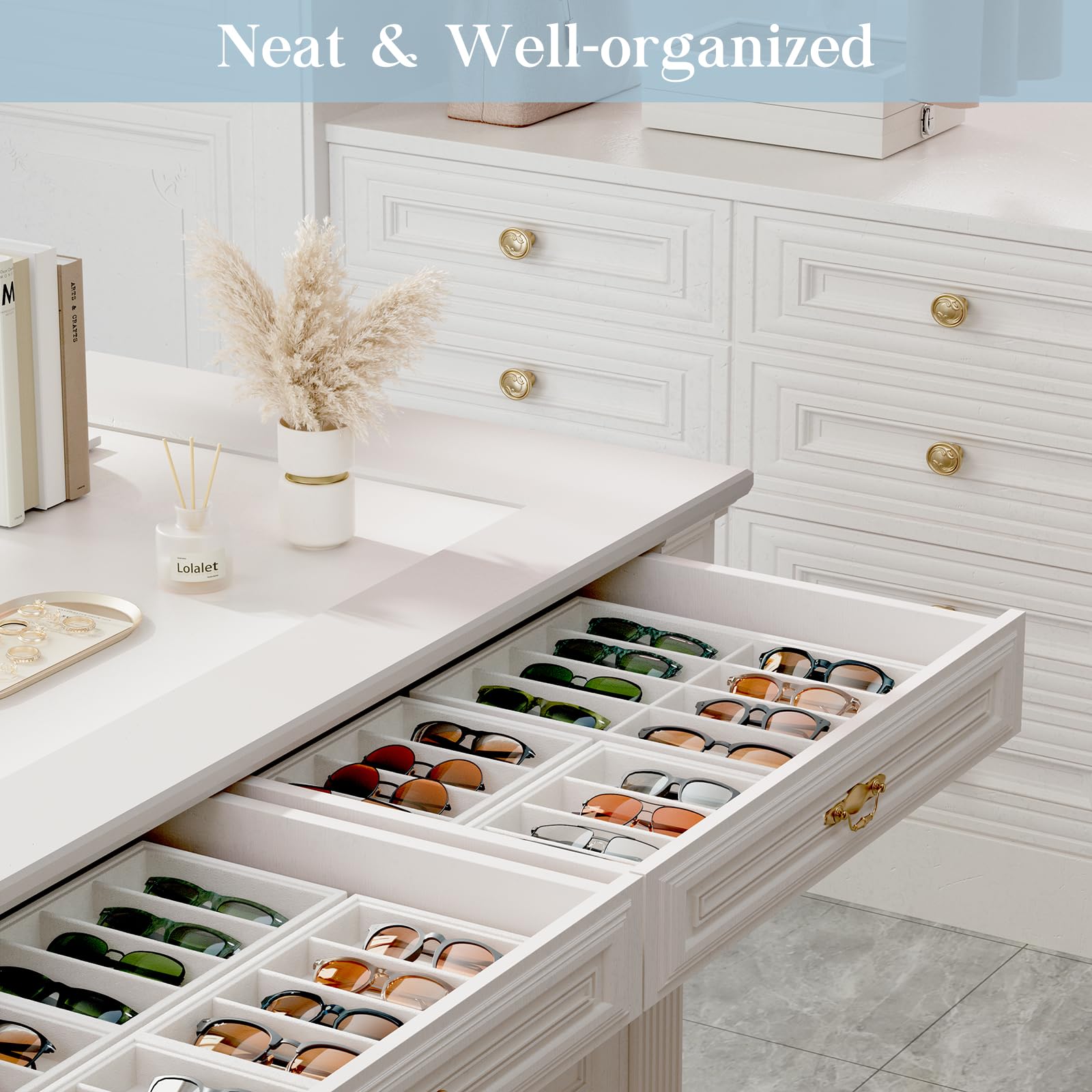 Velvet Sunglasses Organizer Tray